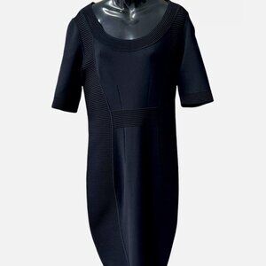 Marina Rinaldi Black Slimming Sheath Stretch Midi Dress Women's size L